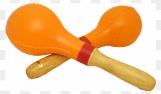 Handheld Percussion Marracas Orange Plastic - Percussion Clipart