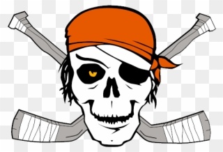 Clipart Skull Hockey - Hockey Pirate - Png Download