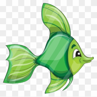 Tubes Poissons - Cartoon Green Fish Clipart