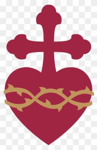 Shc Heart N Cross Wo Bkgd - Sacred Heart Cathedral School Logo Clipart