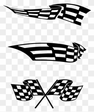 Finish Line Clipart End Race - Checkered Racing Flags - Png Download