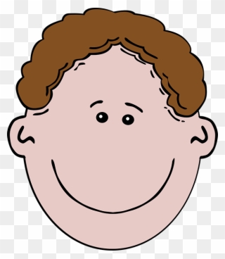 Boy Face Brown Hair Clipart - Black And White Boy Face - Png Download