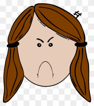 Sad Face Girl Cartoon Clipart