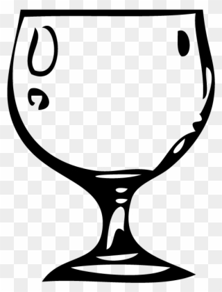 Water Goblet Clipart - Drawing Wine Cup - Png Download