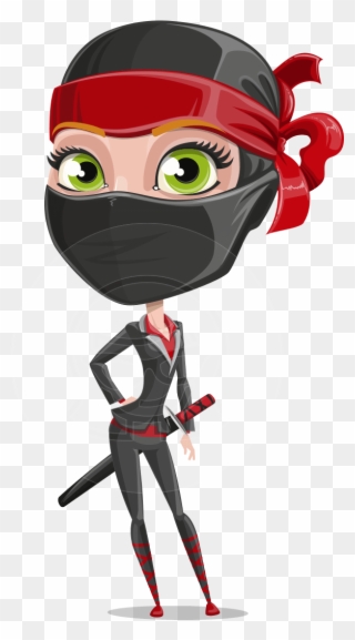 Businesswoman Clipart Woman Character - Female Ninja Cartoon - Png Download