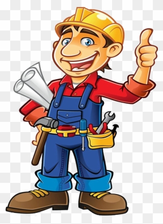 Engineering Clipart Contractor - Construction Worker Cartoon - Png Download