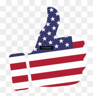 Thumb Up American Flag - Imágenes Bandera Estados Unidos Clipart