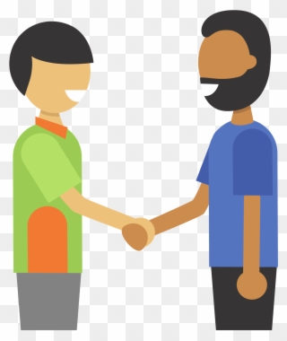 Illustration Of Two People Shaking Hands - Holding Hands Clipart