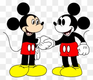 Clipart Child Polite - Classic And Modern Mickey Mouse - Png Download