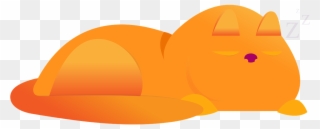 Cat Ginger Sleeping - Cat Clipart