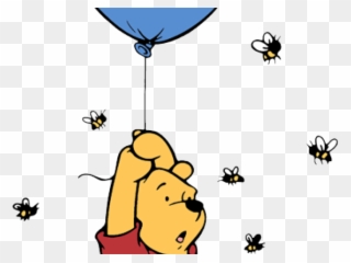 Winnie The Pooh Clipart Flying - Winnie The Pooh With Balloon - Png Download