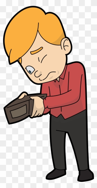 Empty Wallet Cartoon Png - Cartoon Looking For Money Clipart