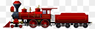 Land Clipart Transportation - Red Locomotive - Png Download