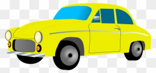Taxi Cab Clipart Land Transportation - Yellow Car Clip Art - Png Download