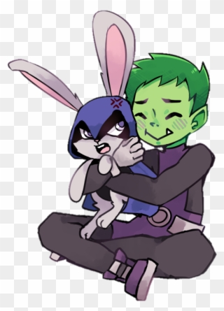 Raven Clipart Tumblr Transparent - Bunny Raven And Beastboy - Png Download