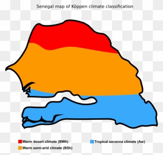 Desert Clipart Tropical Savanna - Climate Map Of Senegal - Png Download