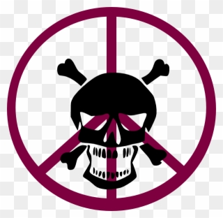 Skull And Crossbones Clipart At Getdrawings - Lambang Peace - Png Download