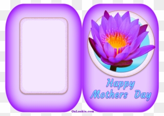 Happy Mothers Day Violet Lily - Purple Lotus Flower Sticker Clipart