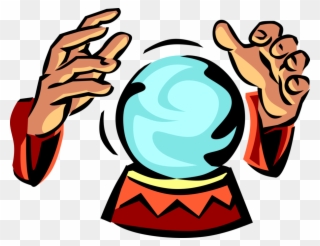 Vector Illustration Of Crystal Ball Gazing With Fortune - Fortune Teller Crystal Ball Clipart - Png Download