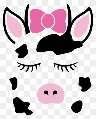 Cute Animal Face Vinyl Decals - Cow Face Images Clipart - Png Download