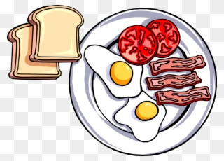 Vector Illustration Of Hearty Breakfast Of Toast, Fried - Breakfast Clipart - Png Download
