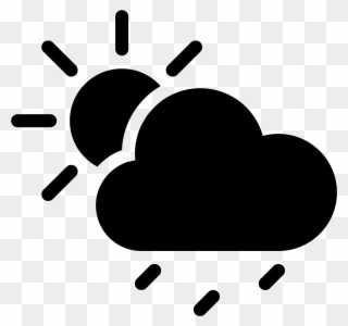 Rain Cloud Filled Icon - Sunny Weather For Kids Clipart