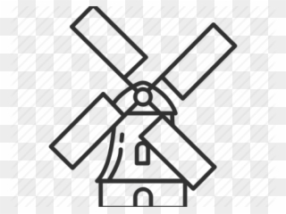 Dutch Windmill Outline Clipart