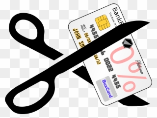 Open - Scissors Cutting A Credit Card Clipart