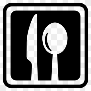 Restaurant Square Interface Symbol With A Knife And - White Restaurant Png Icon Clipart