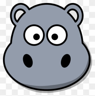 Hippo Head Clip Art At Clker Com Vector Clip Art Online - Cartoon Hippo - Png Download