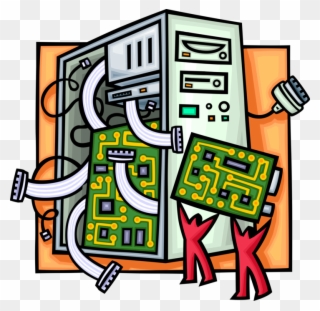 Vector Illustration Of Computer Printed Circuit Board - Computer Building Clip Art - Png Download