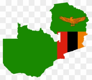 Zambia - Zambia Flag Map Clipart