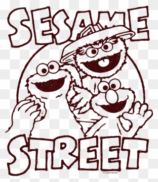 Sesame Street Group Crunch Men's Long Sleeve T-shirt - Sesame Street Group Crunch Mens Heather Shirt Sst120-ha-5 Clipart