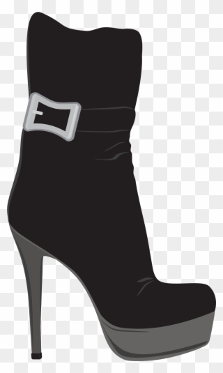 Black Female Boots Png Clipart - Basic Pump Transparent Png