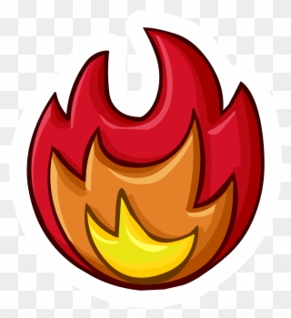 Fire Pin - Club Penguin Card Jitsu Fire Symbol Clipart