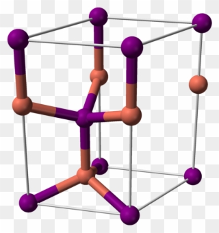 Copper Iodide (beta) Unit Cell 3d Balls - Copper Iodide Crystal Structure Clipart
