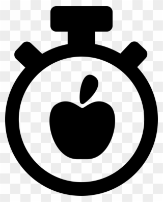 Break Time Symbol Of A Timer And An Apple Comments - Break Time Symbol Clipart