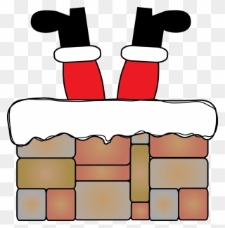 Clipart Santa In Fireplace - Png Download