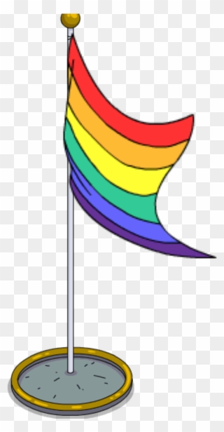 Rainbow Flag Pole - Rainbow Flag Clip Art - Png Download