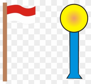 Indonesia Flag Pole Cartoon Clipart