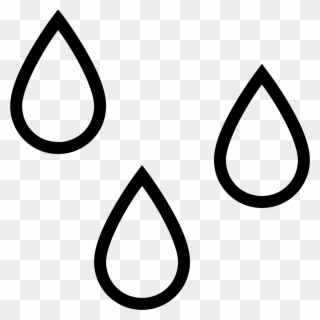 There Are Three Water Droplets Outlined - Wet Icon Clipart