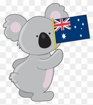 Koala Lemon Lion Png - Koala Holding Australian Flag Clipart