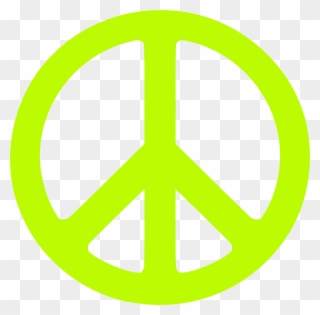 Neon Clipart Peace Sign - Green Peace Sign - Png Download