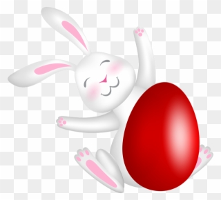 Easter Bunny With Red Egg Clip Art Image - Clip Art - Png Download