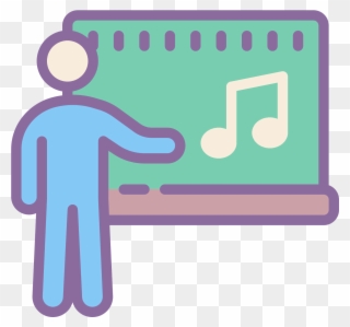 This Is A Teacher Standing In Front Of Their Blackboard - Classroom Icon Clipart