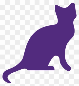 Purple Clip Art At - Cute Cat Clipart Purple - Png Download
