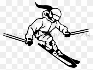 Female Skiing Production Ready - Girl Skier Clipart - Png Download