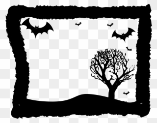 Halloween Clipart Border Landscape - Halloween Frame Vector Png Transparent Png