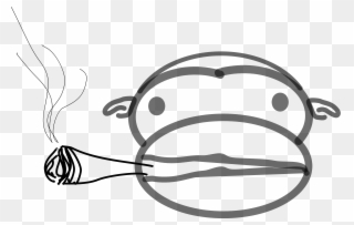 Monkey Black And White Monkey Clip Art Free - Smoking - Png Download