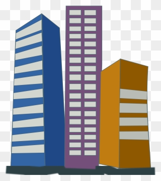 Clip Art Freeuse Stock Buildings Vector Office Block - High Rise Building Clipart - Png Download
